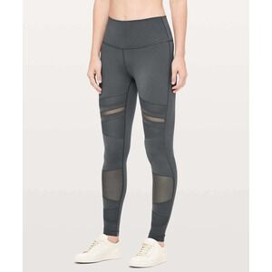 lululemon 28" Wunder Under Tight 10 Luxtreme Mix & Mesh Melanite Gray LW5BS4S